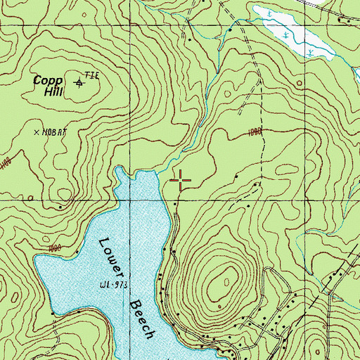 Topographic Map of Lower Beech Pond Dam, NH