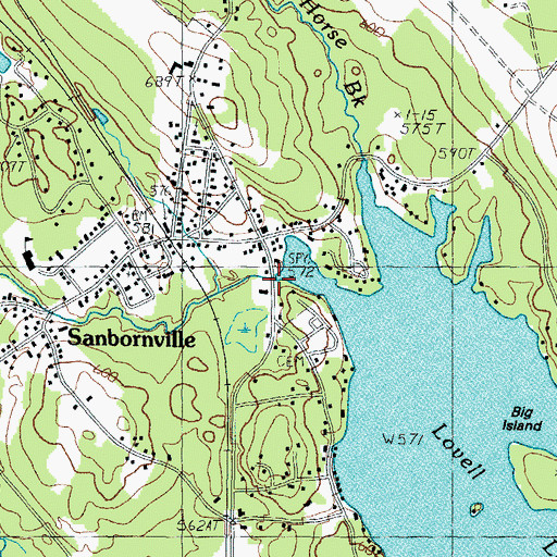 Topographic Map of Lovell Lake Dam, NH