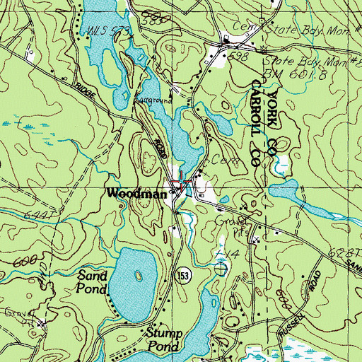 Topographic Map of Little Ossipee River Reservoir, NH