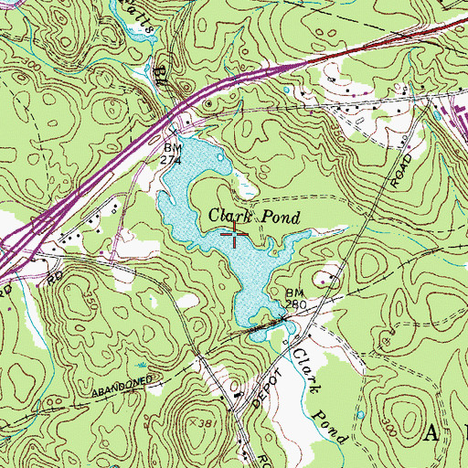 Topographic Map of Clark Pond, NH