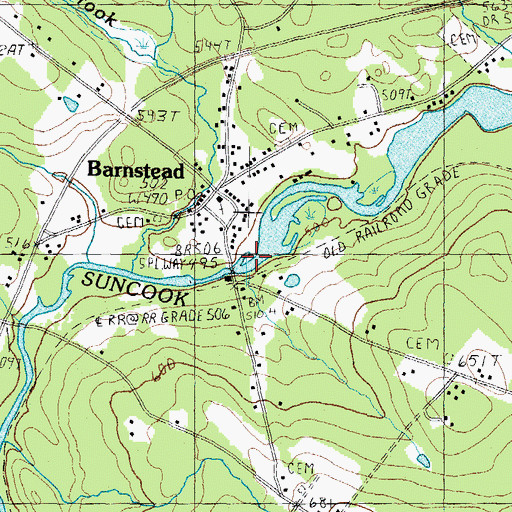 Topographic Map of Suncook River Reservoir, NH