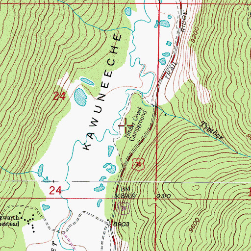 Topographic Map of Timber Creek Campground, CO