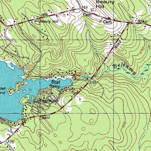 Topographic Map of Union Lake Dam, NH
