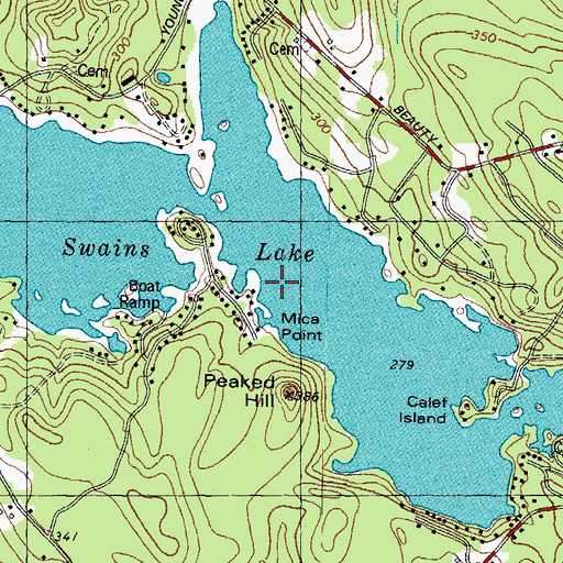 Topographic Map of Union Lake, NH