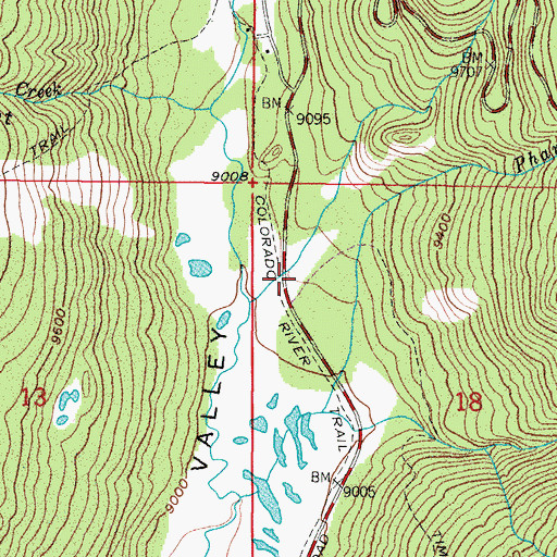 Topographic Map of Phantom Valley Trading Post, CO