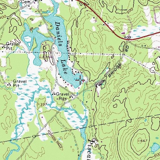 Topographic Map of Daniels Lake Dam, NH