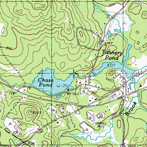 Topographic Map of Chase Pond Dam, NH
