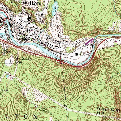 Topographic Map of Souhegan River Reservoir, NH