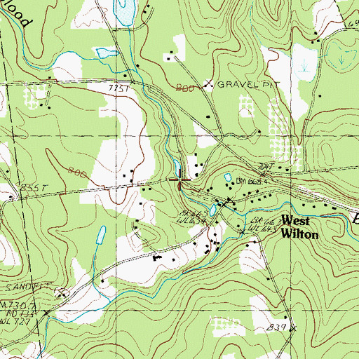 Topographic Map of Ward Dam, NH