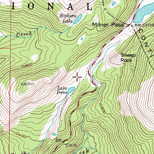 Topographic Map of Milner Pass Road Camp, CO