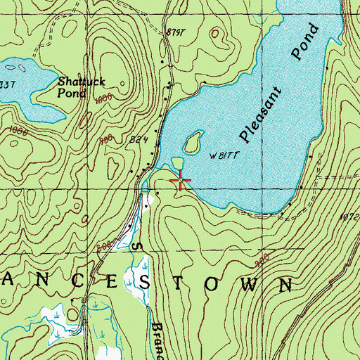 Topographic Map of Pleasant Pond Dam, NH