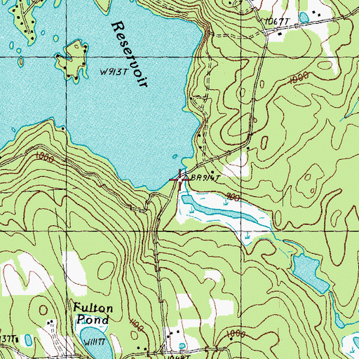 Topographic Map of Deering Reservoir Dam, NH