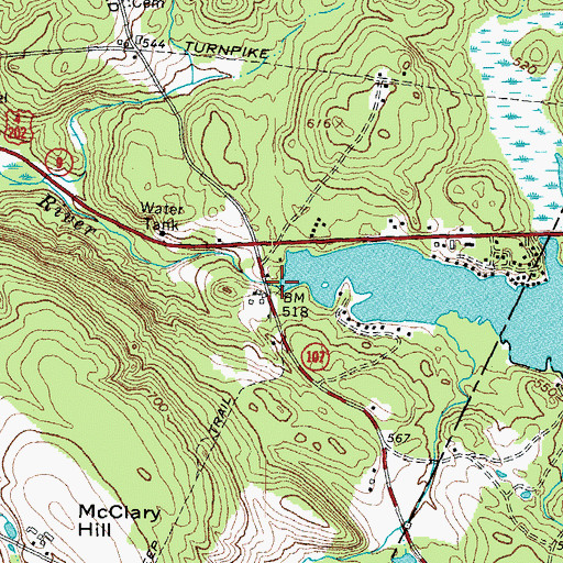 Topographic Map of Northwood Lake Dam, NH