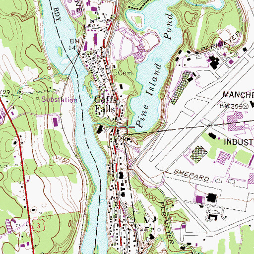 Topographic Map of Goffs Falls Dam, NH