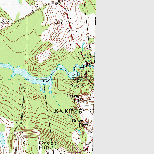 Topographic Map of Exeter River Reservoir, NH
