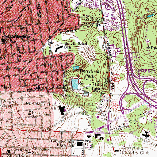 Topographic Map of Oak Hill Reservoir, NH