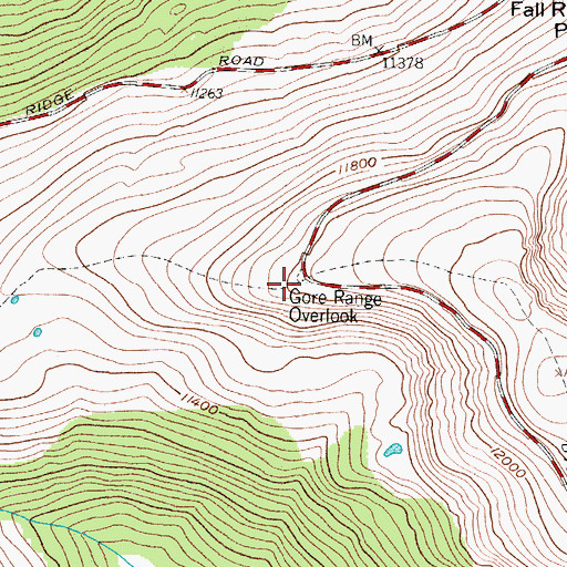 Topographic Map of Gore Range Overlook, CO