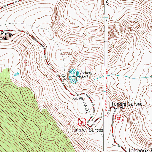 Topographic Map of Iceberg Lake, CO