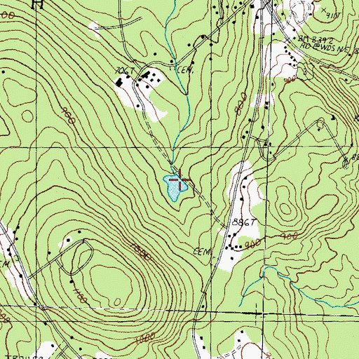 Topographic Map of Meredith Reservoir Dam, NH