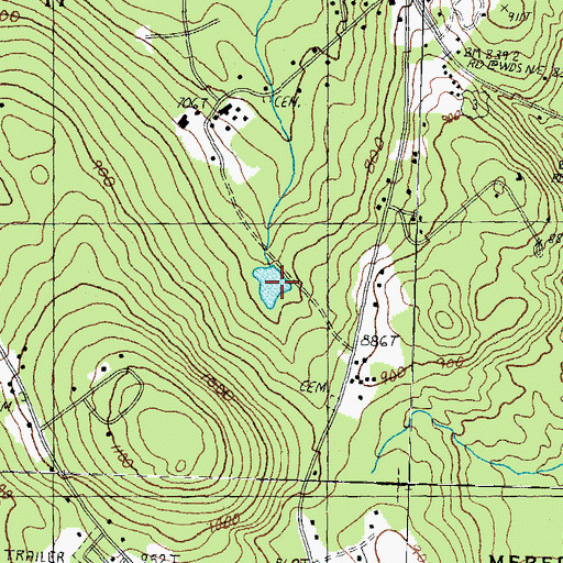 Topographic Map of Meredith Reservoir, NH