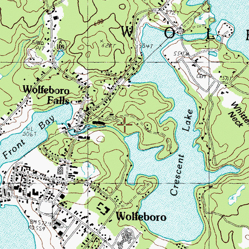 Topographic Map of Crescent Lake Dam, NH