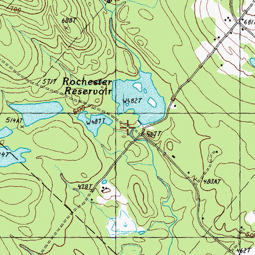 Topographic Map of Berrys River Reservoir, NH