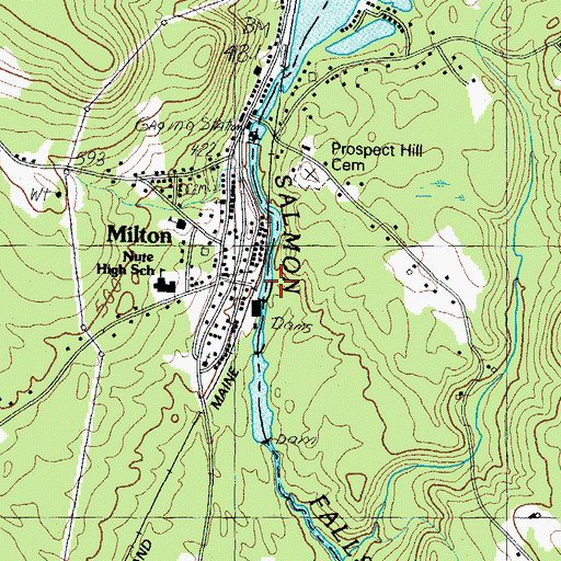 Topographic Map of Salmon Falls River Reservoir, NH