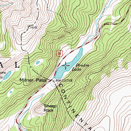 Topographic Map of Poudre Lake, CO