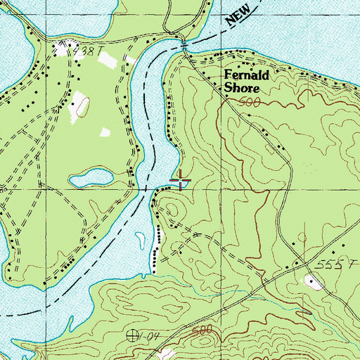 Topographic Map of Milton Three Ponds, ME