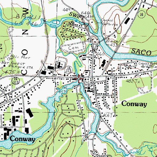 Topographic Map of Pequawket Power Company Dam, NH
