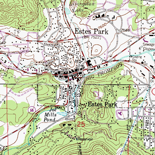 Topographic Map of Fall River, CO