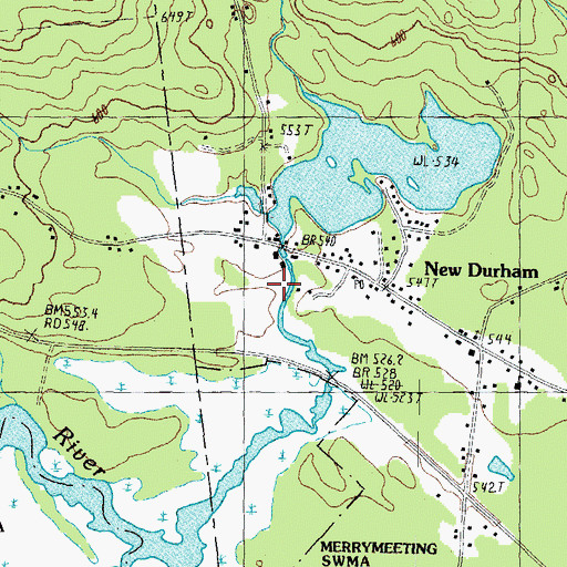 Topographic Map of Downing Pond Dam, NH