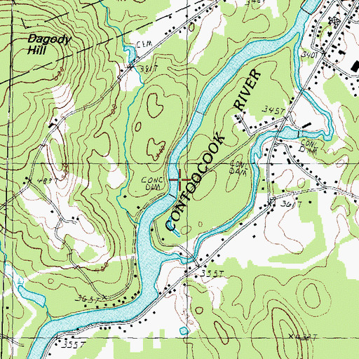 Topographic Map of Edward H York Dam, NH