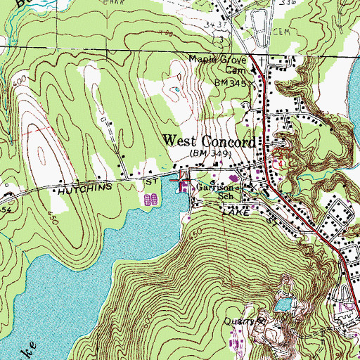 Topographic Map of Concord Water Works Dam, NH