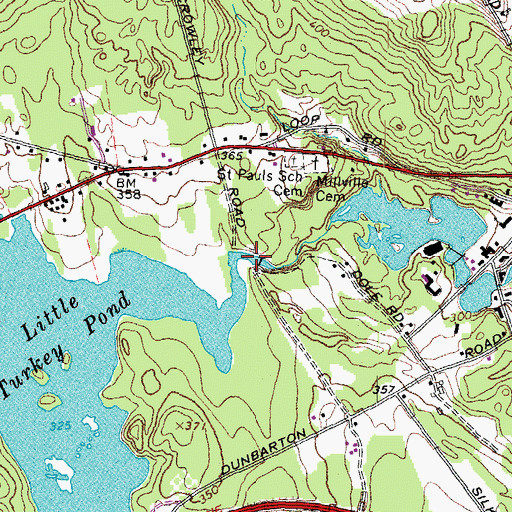 Topographic Map of Saint Pauls School Dam, NH