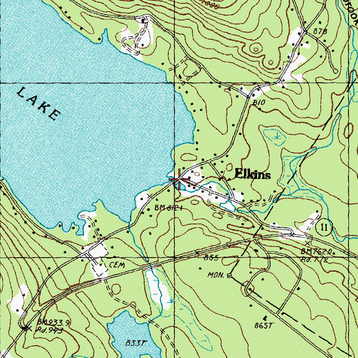 Topographic Map of Pleasant Lake Dam, NH