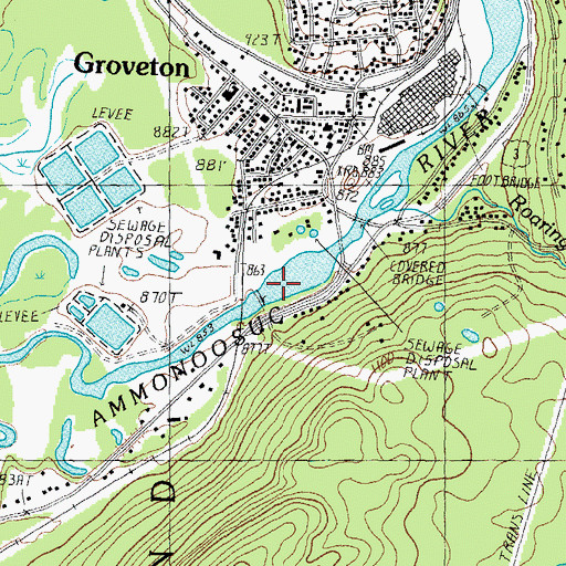 Topographic Map of Lower Groveton Dam, NH
