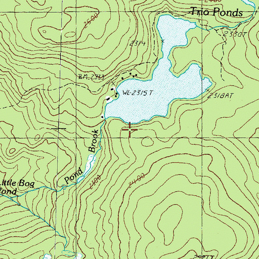 Topographic Map of Trio Pond Western Dam, NH