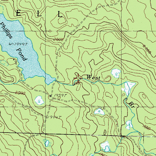 Topographic Map of Phillips Pond, NH