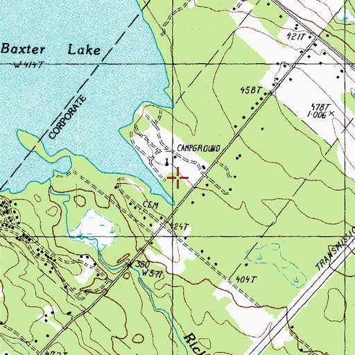 Topographic Map of Baxter Lake Easterly Dike, NH