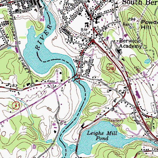 Topographic Map of Salmon Falls Dam, NH