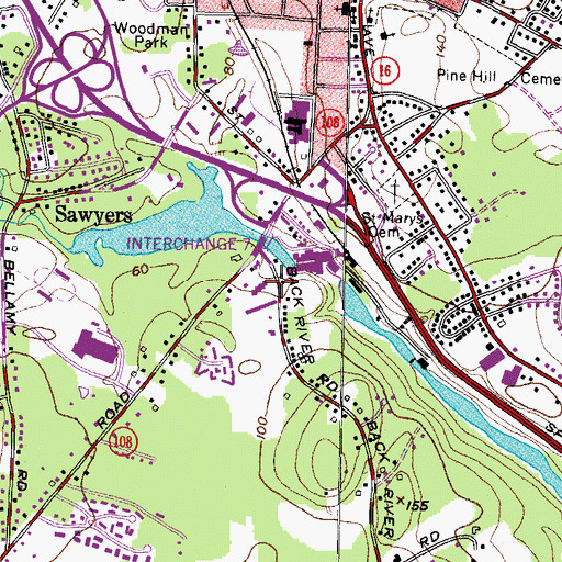 Topographic Map of Upper Mill Dam, NH