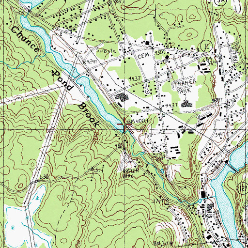 Topographic Map of Webster Lake and Chance Pond, NH