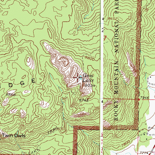 Topographic Map of Gem Lake, CO