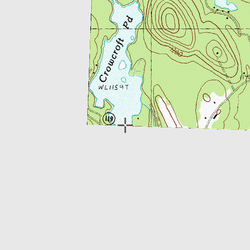 Topographic Map of Crowcroft Pond Dam, NH