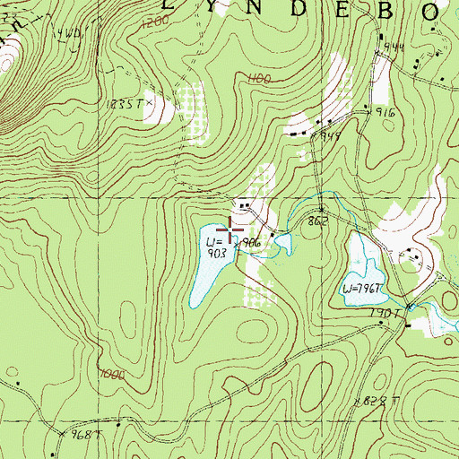 Topographic Map of Swartz Pond Dam, NH