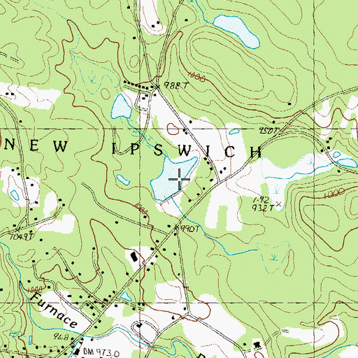 Topographic Map of Souhegan River Reservoir Number Thirteen, NH