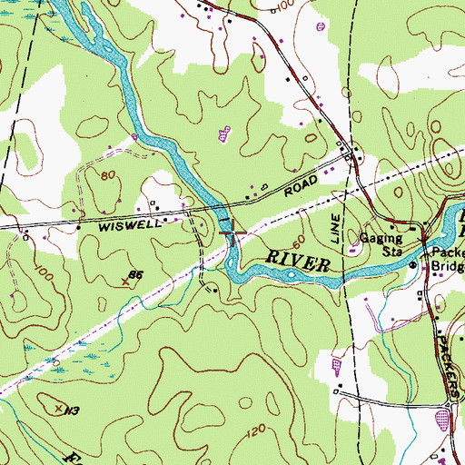 Topographic Map of Packers Falls Dam, NH