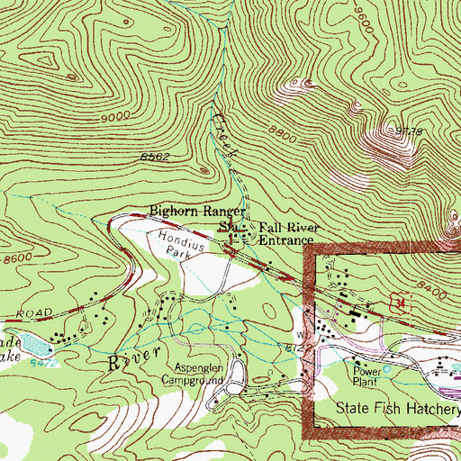 Topographic Map of Bighorn Ranger Station, CO