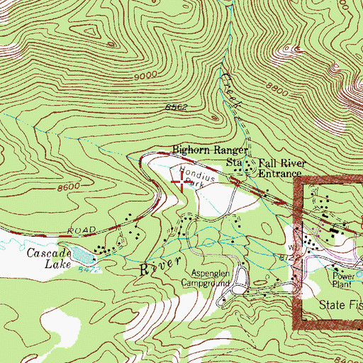 Topographic Map of Hondius Park, CO